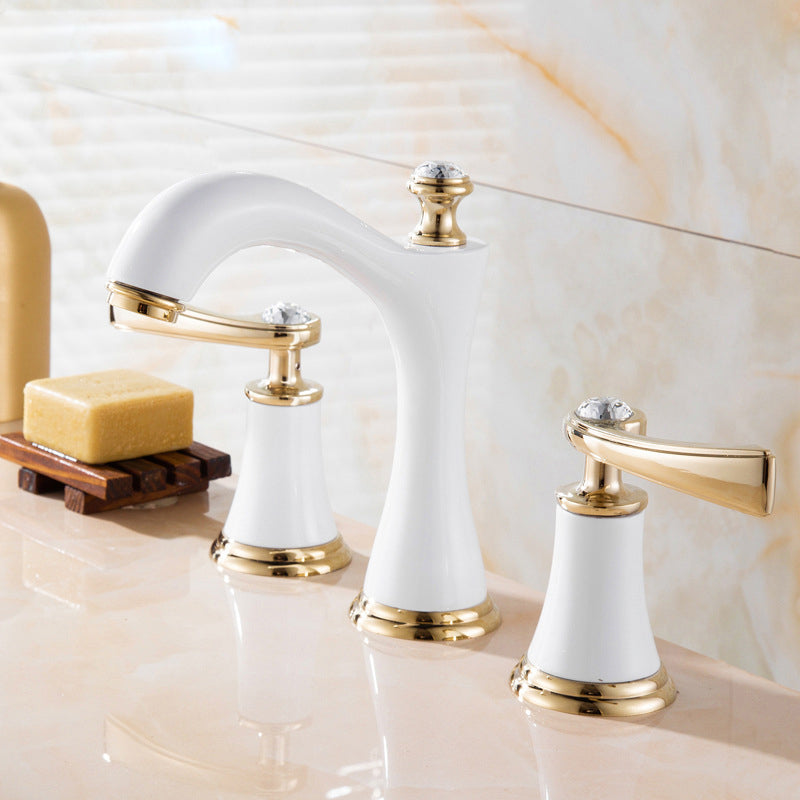 Avtoit | Modern Vessel Faucet Brass 2 Handles Low Arc Vessel Faucet for Home