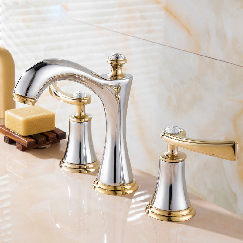 Avtoit | Modern Vessel Faucet Brass 2 Handles Low Arc Vessel Faucet for Home