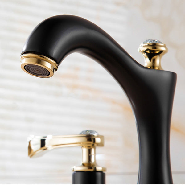 Avtoit | Modern Vessel Faucet Brass 2 Handles Low Arc Vessel Faucet for Home