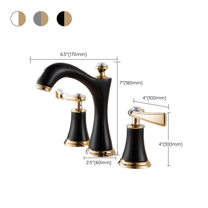 Avtoit | Modern Vessel Faucet Brass 2 Handles Low Arc Vessel Faucet for Home