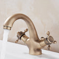 Avtoit | Glam Vanity Sink Faucet Brass Cross Handles Low Arc Basin Faucet