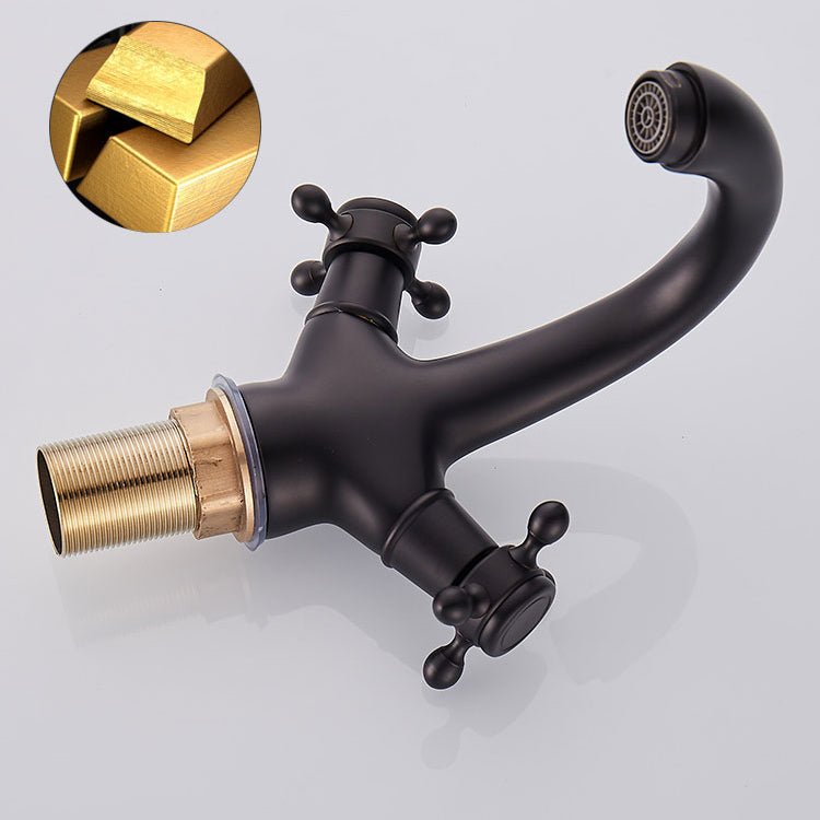 Avtoit | Glam Vanity Sink Faucet Brass Cross Handles Low Arc Basin Faucet