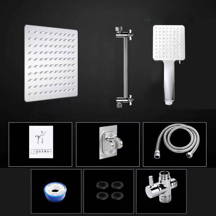 Avtoit | Contemporary Pull Down Dual Shower Head Square High Arc Shower Head Combo in Chrome