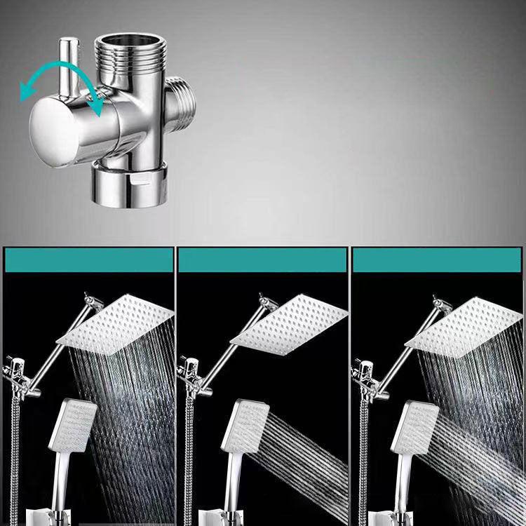 Avtoit | Contemporary Pull Down Dual Shower Head Square High Arc Shower Head Combo in Chrome