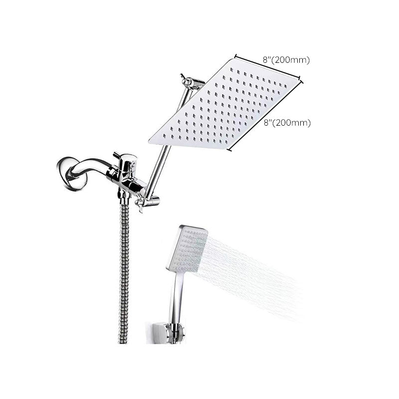 Avtoit | Contemporary Pull Down Dual Shower Head Square High Arc Shower Head Combo in Chrome