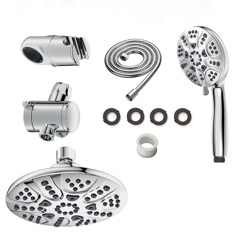 Avtoit | Contemporary Shower Combo Dual Shower Head Chrome Ceiling Mounted Round Shower Head
