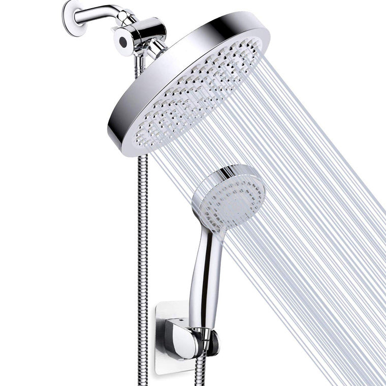 Avtoit | Modern Dual Shower Head Square High Arc Shower Head Combination in Silver