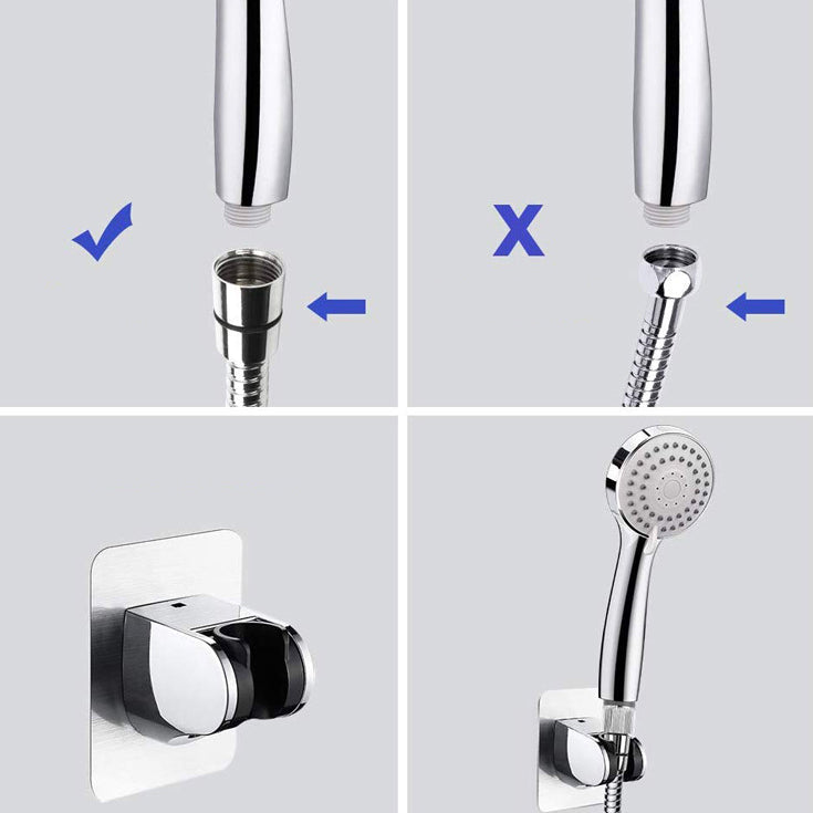 Avtoit | Modern Dual Shower Head Square High Arc Shower Head Combination in Silver