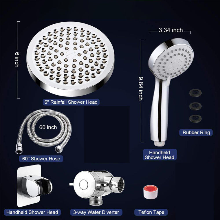 Avtoit | Modern Dual Shower Head Square High Arc Shower Head Combination in Silver