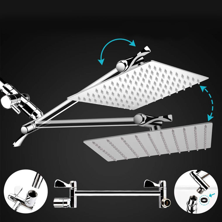 Avtoit | Contemporary Dual Shower Head Square High Arc Shower Head Combination in Chrome