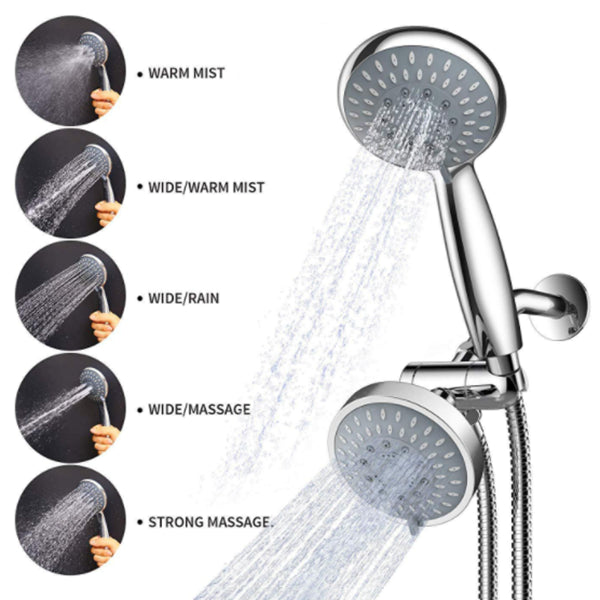 Avtoit | Modern Style Shower Heads Dual Wall Mounted Round Metal Dual Shower