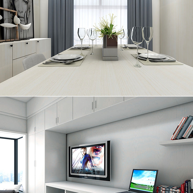 Avtoit | Modern Pearl Wainscoting PVC Wood Grain Wall Access Panel Peel and Stick Wall Tile