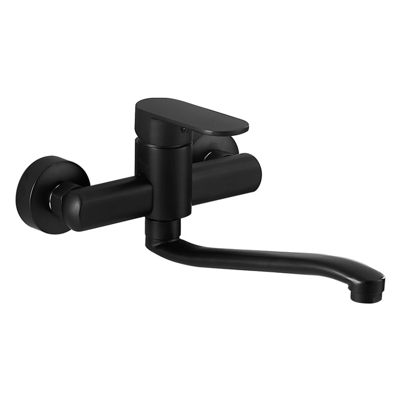 Avtoit | Low-Arc Bathtub Filler Black Lever Wall-Mounted Copper Bathtub Filler