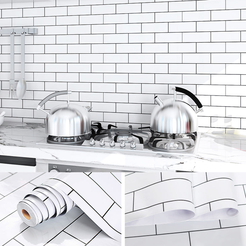Avtoit | Modern Kitchen Backsplash Wallpaper Plaid Print Peel and Stick Backsplash Tile