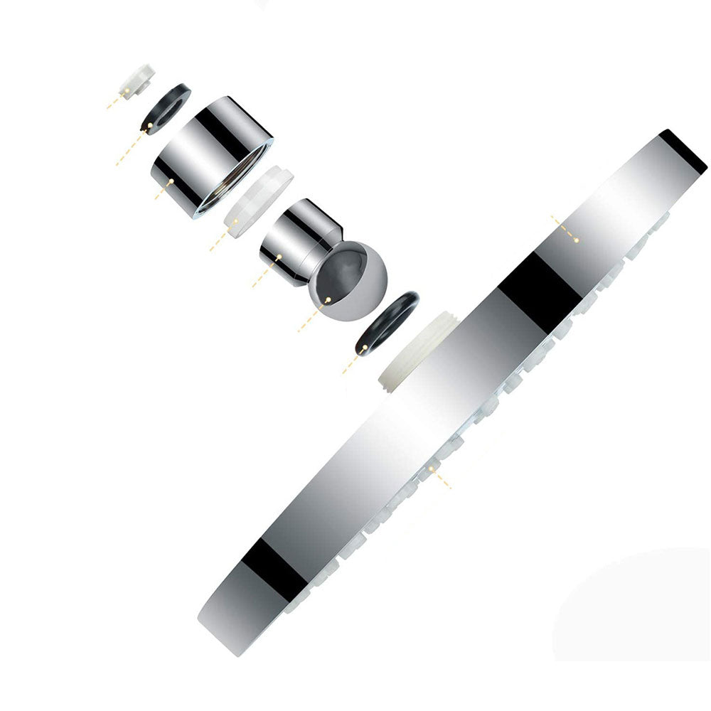 Avtoit | Contemporary Fixed Shower Head Round Metal Spray Head in Silver