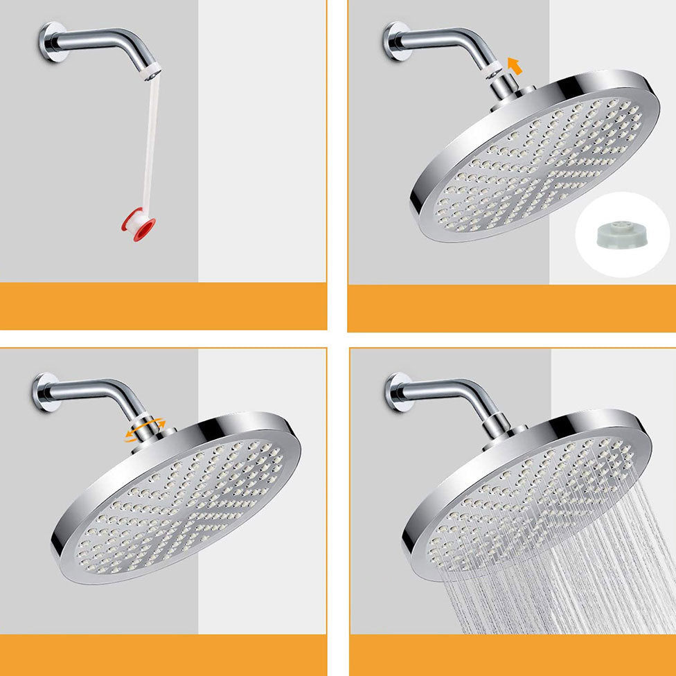 Avtoit | Contemporary Fixed Shower Head Round Metal Spray Head in Silver