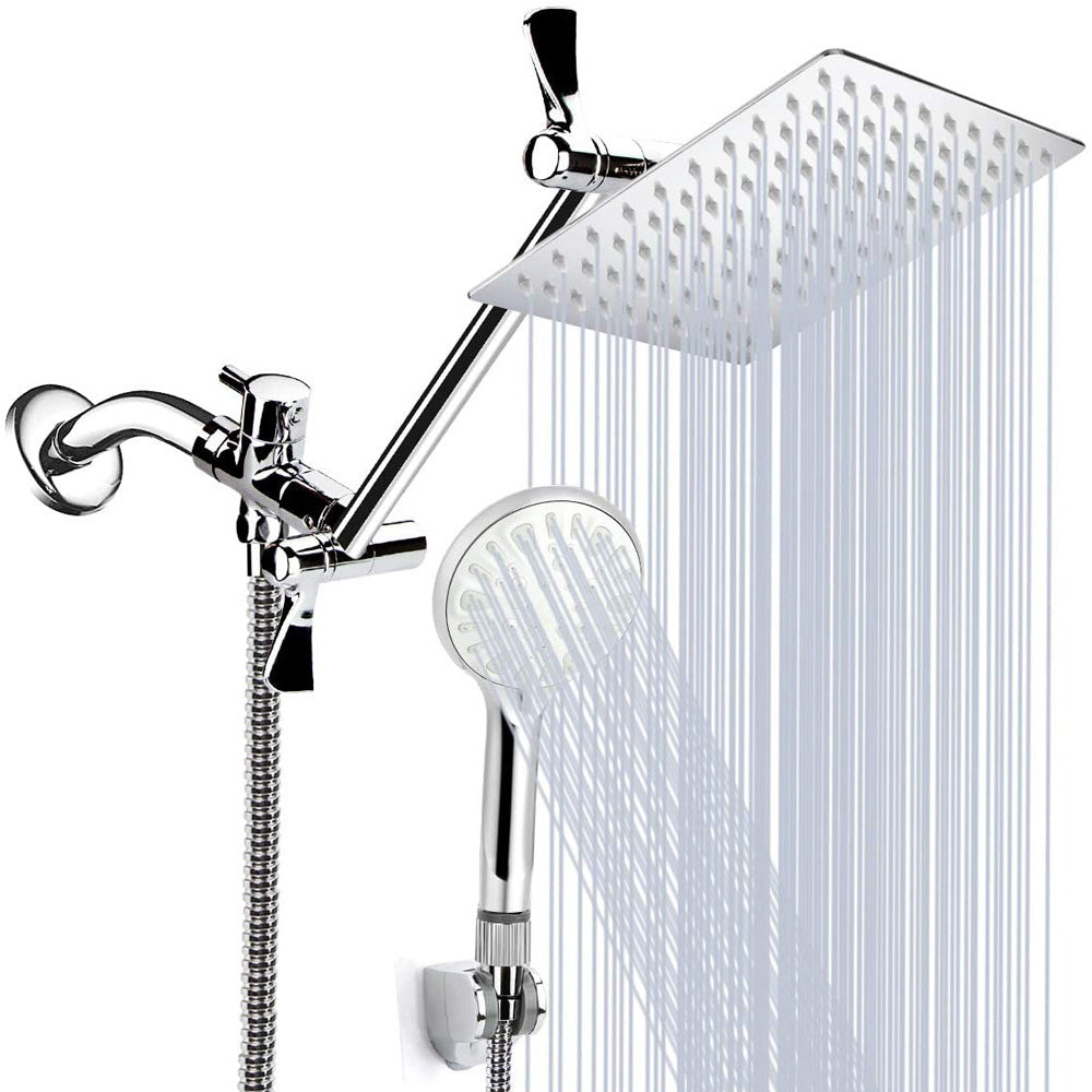 Avtoit | Modern Dual Shower Head Square High Arc Shower Head in Silver