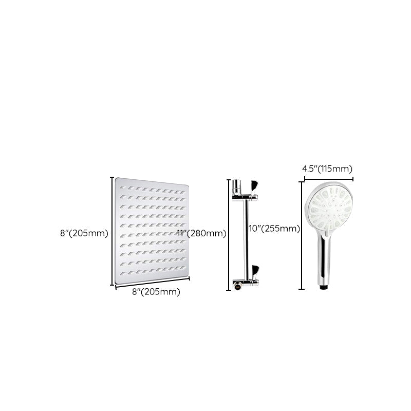 Avtoit | Modern Dual Shower Head Square High Arc Shower Head in Silver