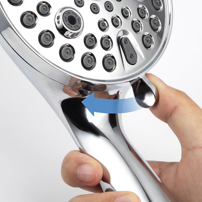 Avtoit | Contemporary Shower Combination Adjustable Shower Head Chrome Ceiling Mounted Round Shower Head