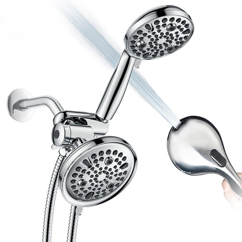 Avtoit | Contemporary Shower Combination Adjustable Shower Head Chrome Ceiling Mounted Round Shower Head