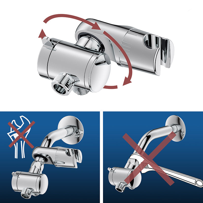 Avtoit | Contemporary Shower Combination Adjustable Shower Head Chrome Ceiling Mounted Round Shower Head