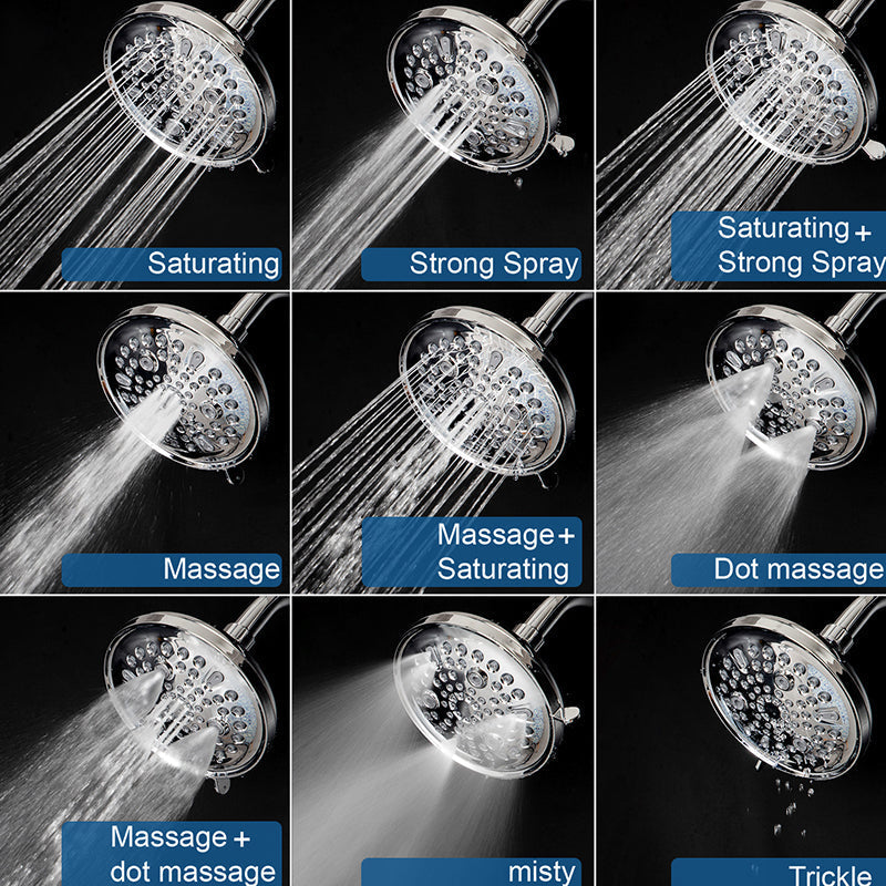 Avtoit | Contemporary Shower Combination Adjustable Shower Head Chrome Ceiling Mounted Round Shower Head