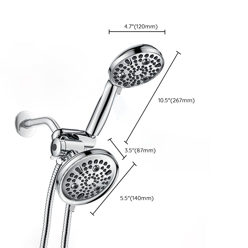 Avtoit | Contemporary Shower Combination Adjustable Shower Head Chrome Ceiling Mounted Round Shower Head