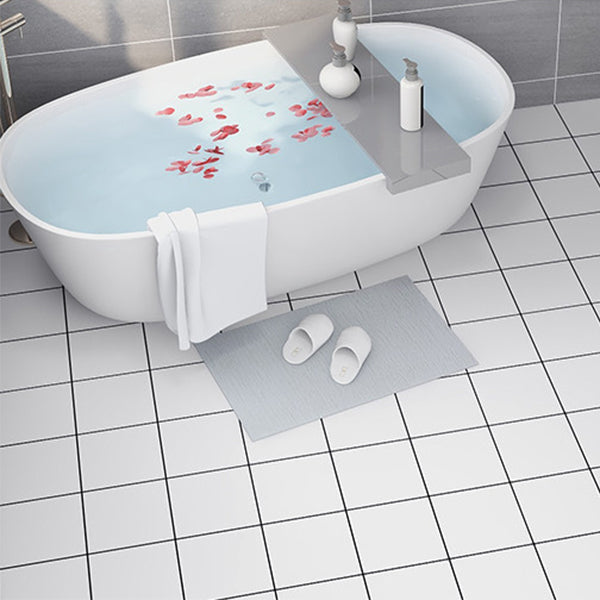 Avtoit | Modern Vinyl Planks Peel and Stick Grid Print PVC Flooring for the Bathroom