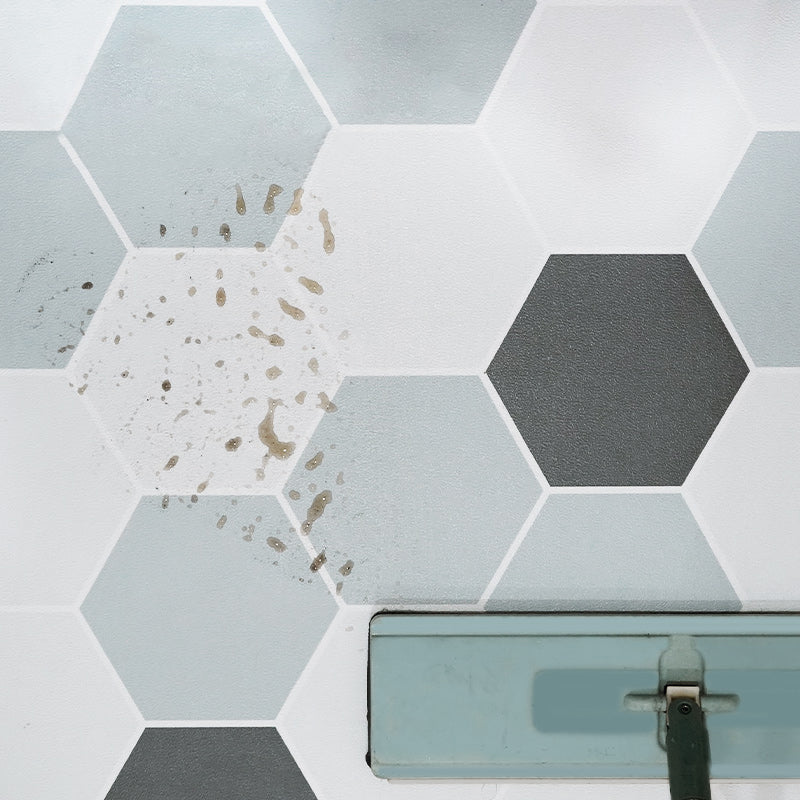 Avtoit | Modern Vinyl Planks Peel and Stick Grid Print PVC Flooring for the Bathroom