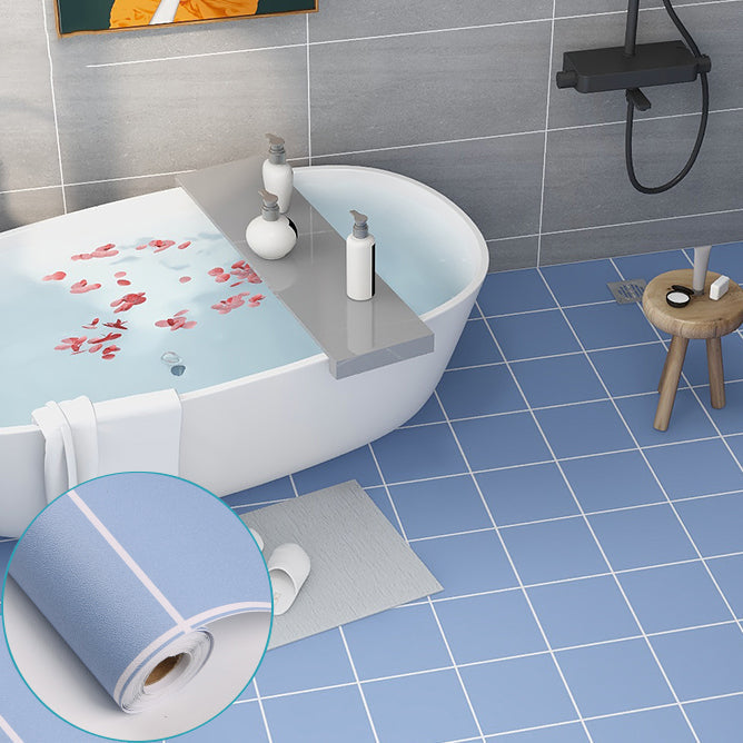 Avtoit | Modern Vinyl Planks Peel and Stick Grid Print PVC Flooring for the Bathroom