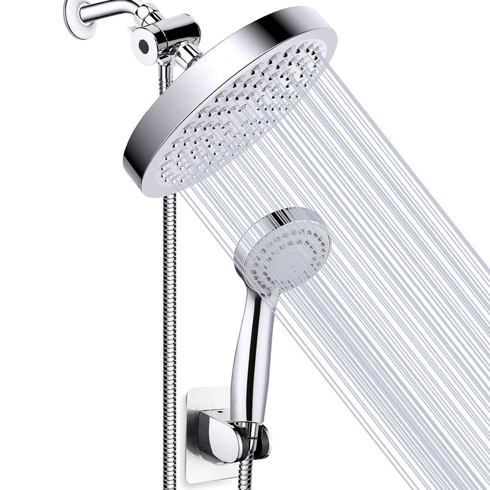 Avtoit | Modern Standard Shower Set Double Round Metal Adjustable Spray Pattern Shower Head