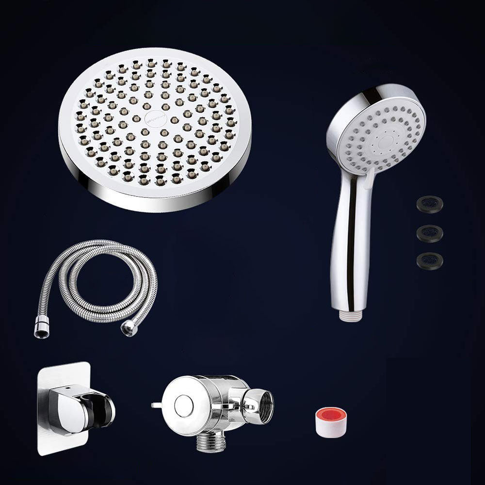 Avtoit | Modern Standard Shower Set Double Round Metal Adjustable Spray Pattern Shower Head