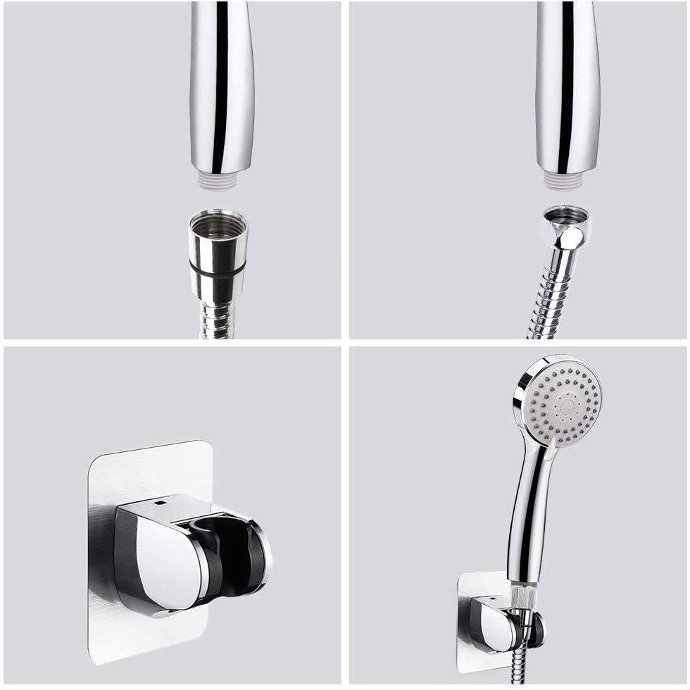 Avtoit | Modern Standard Shower Set Double Round Metal Adjustable Spray Pattern Shower Head