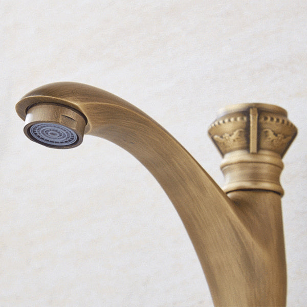 Avtoit | Brass farmhouse sink faucet single-hole faucet knob handle bathroom faucet