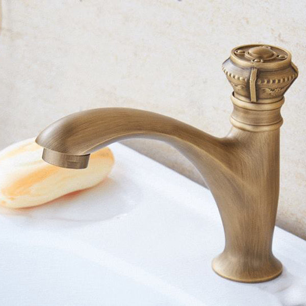Avtoit | Brass farmhouse sink faucet single-hole faucet knob handle bathroom faucet