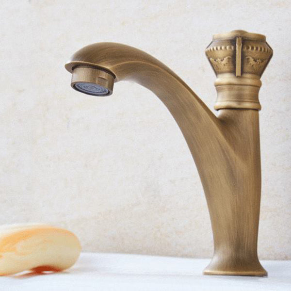 Avtoit | Brass farmhouse sink faucet single-hole faucet knob handle bathroom faucet