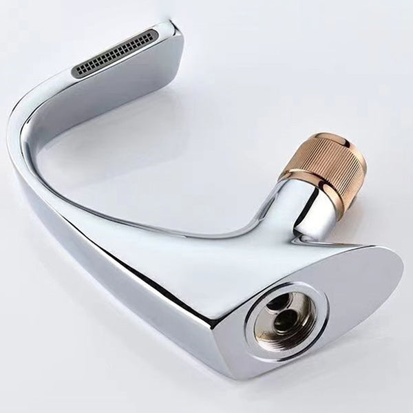 Avtoit | Button Handle Faucet Contemporary Style Faucet with Waterfall Spout