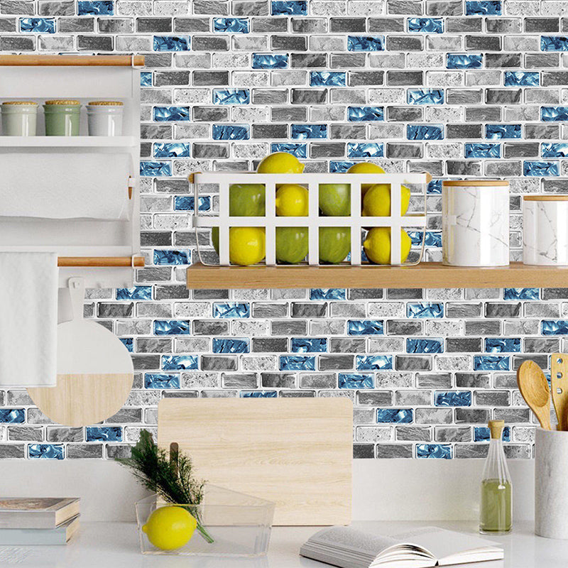 Avtoit | Peel and Stick Wall Tile Rectangle PVC Subway Waterproof Peel & Stick Tile 10-Pack