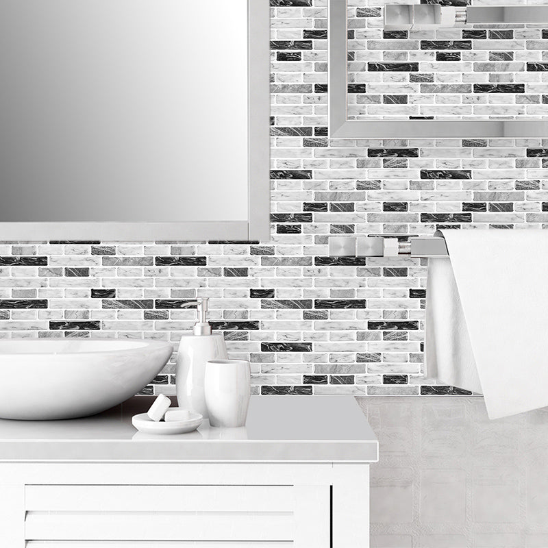 Avtoit | Peel and Stick Wall Tile Rectangle PVC Subway Waterproof Peel & Stick Tile 10-Pack