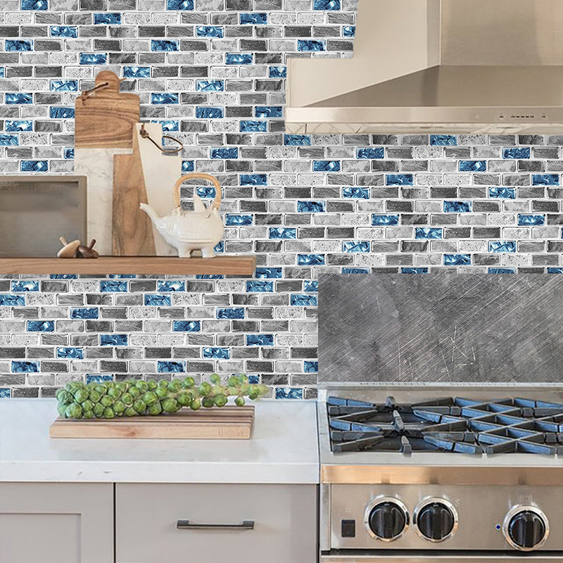 Avtoit | Peel and Stick Wall Tile Rectangle PVC Subway Waterproof Peel & Stick Tile 10-Pack