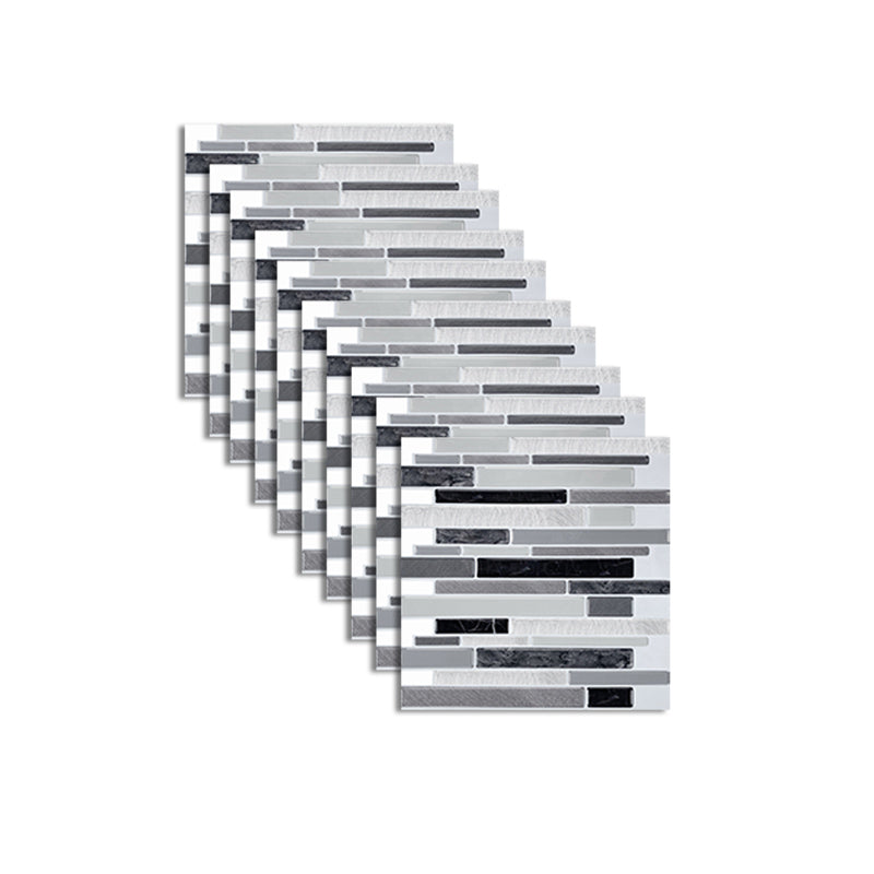 Avtoit | Peel and Stick Wall Tile Rectangle PVC Subway Waterproof Peel & Stick Tile 10-Pack