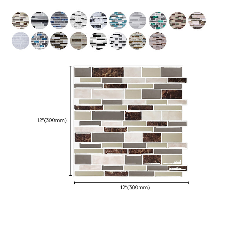 Avtoit | Peel and Stick Wall Tile Rectangle PVC Subway Waterproof Peel & Stick Tile 10-Pack