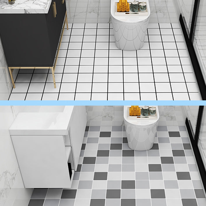 Avtoit | Modern Vinyl Floor Planks Peel & Stick Grid Print PVC Flooring