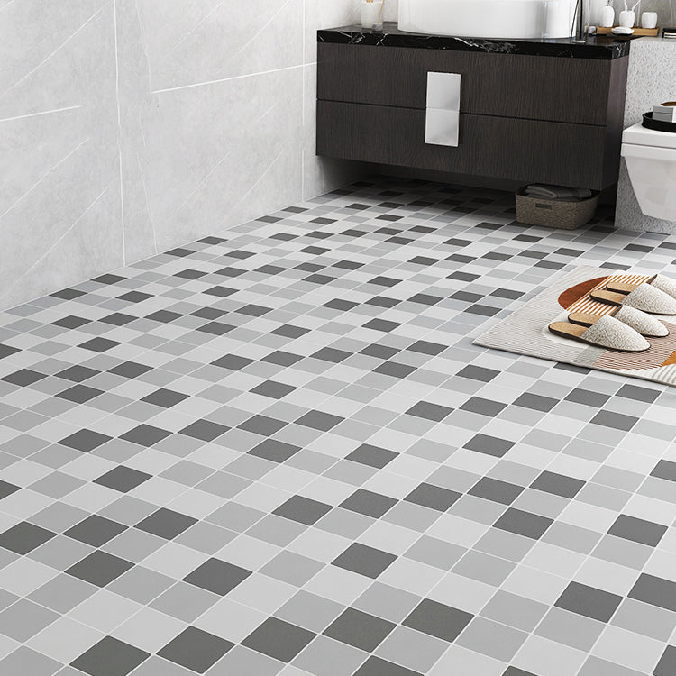 Avtoit | Modern Vinyl Floor Planks Peel & Stick Grid Print PVC Flooring