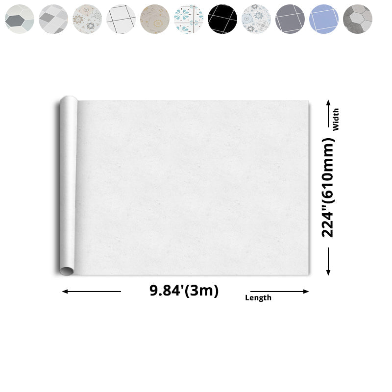 Avtoit | Modern Vinyl Floor Planks Peel & Stick Grid Print PVC Flooring