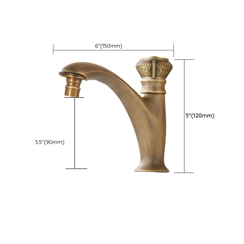 Avtoit | Brass farmhouse sink faucet single-hole faucet knob handle bathroom faucet