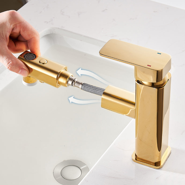 Avtoit | Luxury Extendable Basin Faucet Cubic Low Arc Vanity Faucet