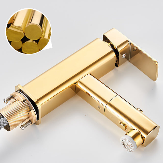 Avtoit | Luxury Extendable Basin Faucet Cubic Low Arc Vanity Faucet
