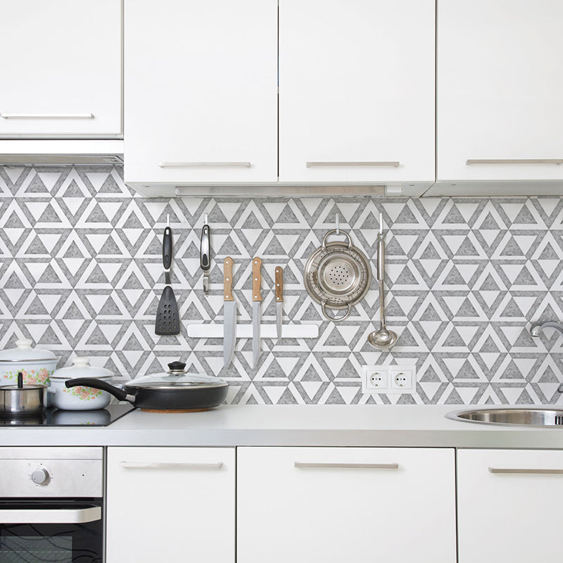 Avtoit | PVC Peel & Stick Tile Kitchen waterproof splash guard Peel and Stick Wall Tile Set of 18