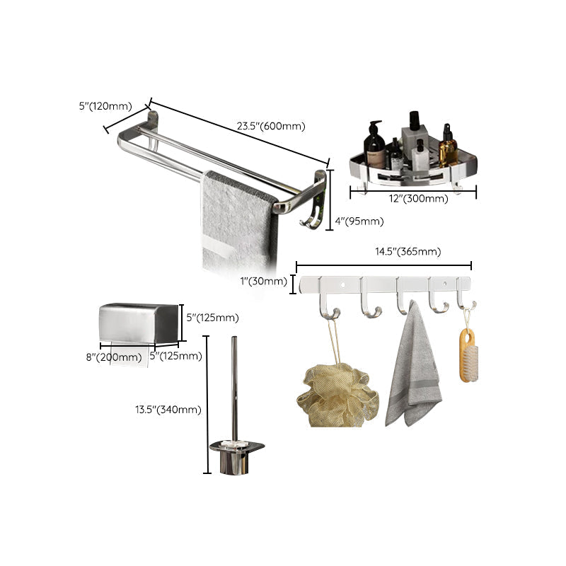 Avtoit | Contemporary Chrome Bathroom Hardware Set Polished Chrome Bathroom Set Made of Stainless Steel